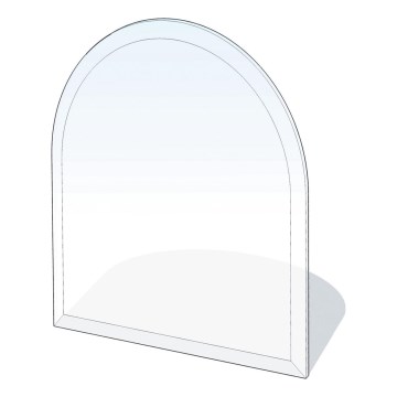 Kamina alune klaas 1300x1200x8 mm poolkaar