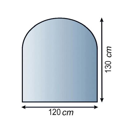 Kamina alune klaas 1300x1200x8 mm poolkaar