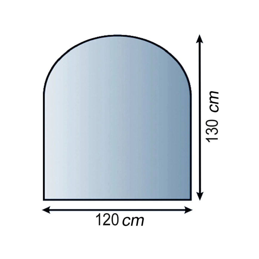 Kamina alune klaas 1300x1200x8 mm poolkaar
