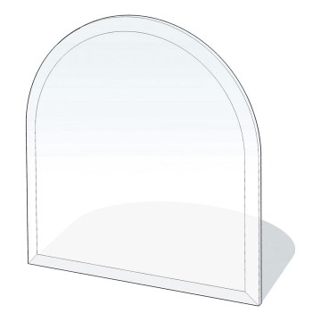 Kamina alune klaas 800x800x8 mm poolkaar