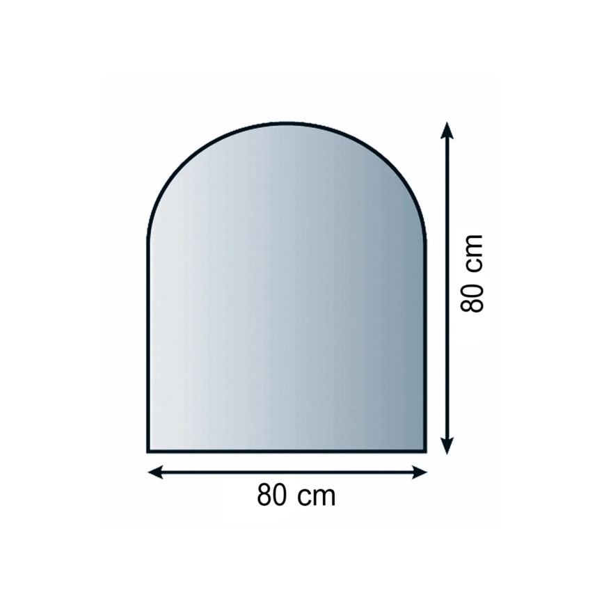 Kamina alune klaas 800x800x8 mm poolkaar