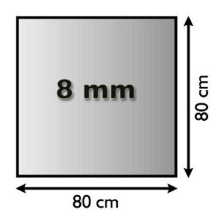Kamina alune klaas 800x800x8 mm ruut
