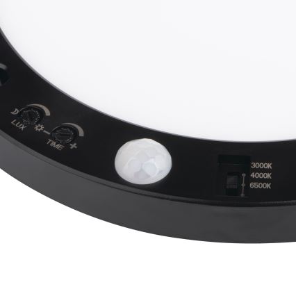 LED Lae-/süvistatav valgusti liikumisanduriga 2in1 ERGA LED/17W/230V 3000/4000/6500K must