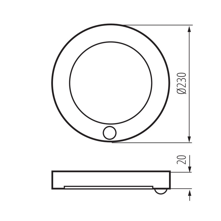 LED Lae-/süvistatav valgusti liikumisanduriga 2in1 ERGA LED/17W/230V 3000/4000/6500K must