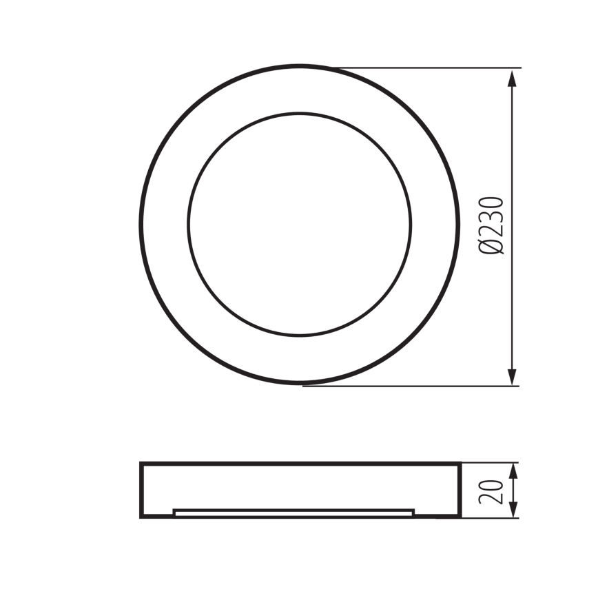 LED lae- ja süvistatav valgusti 2-ühes ERGA LED/17W/230V 3000/4000/6500K must