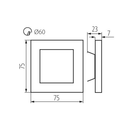 LED seinavalgusti treppidele APUS LED/0,8W/12V 4000K, kaasas paigalduskarp