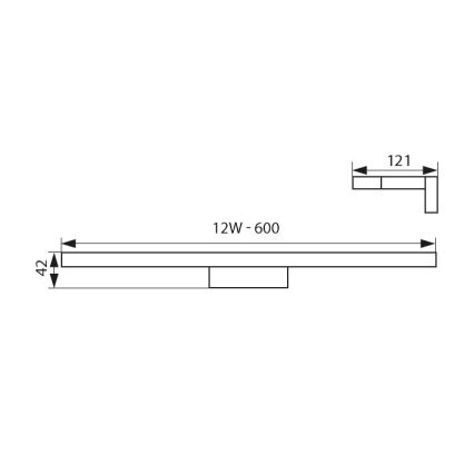 LED Vannitoa peeglivalgustus ASTEN LED/12W/230V IP44 läikiv kroom