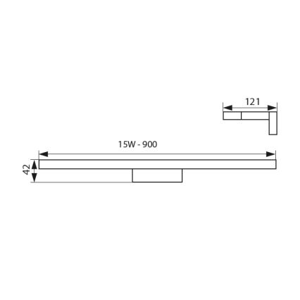 LED Vannitoa peeglivalgustus ASTEN LED/15W/230V IP44 läikiv kroom