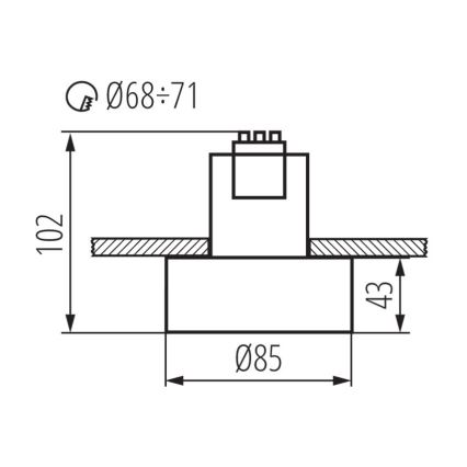 Kanlux 27576 - Süvistatav valgusti MINI RITI 1xGU10/25W/230V valge/kuldne