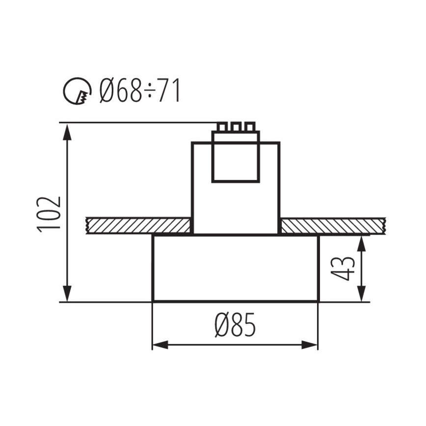 Kanlux 27576 - Süvistatav valgusti MINI RITI 1xGU10/25W/230V valge/kuldne