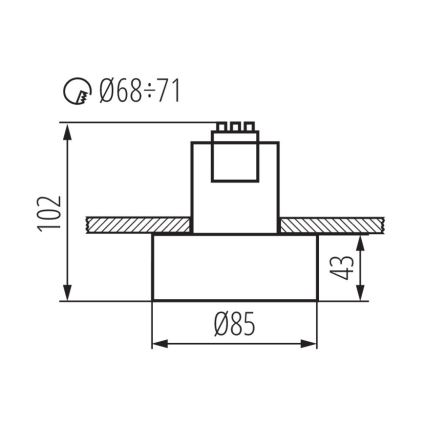 Kanlux 27577 - Süvistatav valgusti MINI RITI 1xGU10/25W/230V must/valge