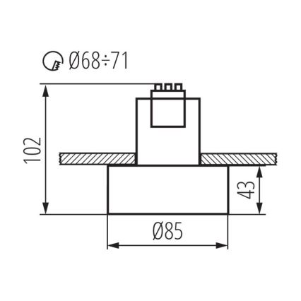 Kanlux 27578 - Süvistatav valgusti MINI RITI 1xGU10/25W/230V must