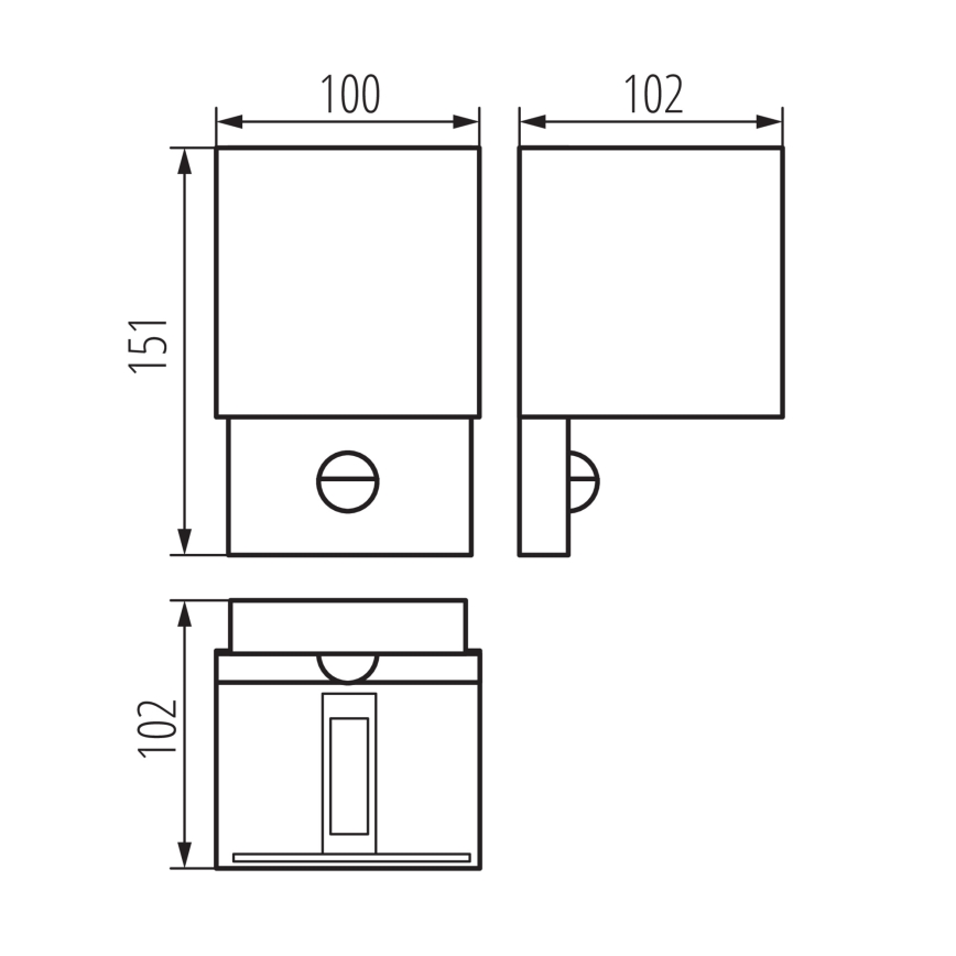 LED-välisseinavalgusti liikumis- ja hämarussensoriga REKA LED/7W/230V IP54, antratsiitne, kandiline