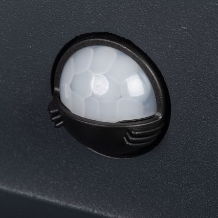 LED välisseinavalgusti anduriga REKA LED/7W/230V IP54 antratsiit ümmargune