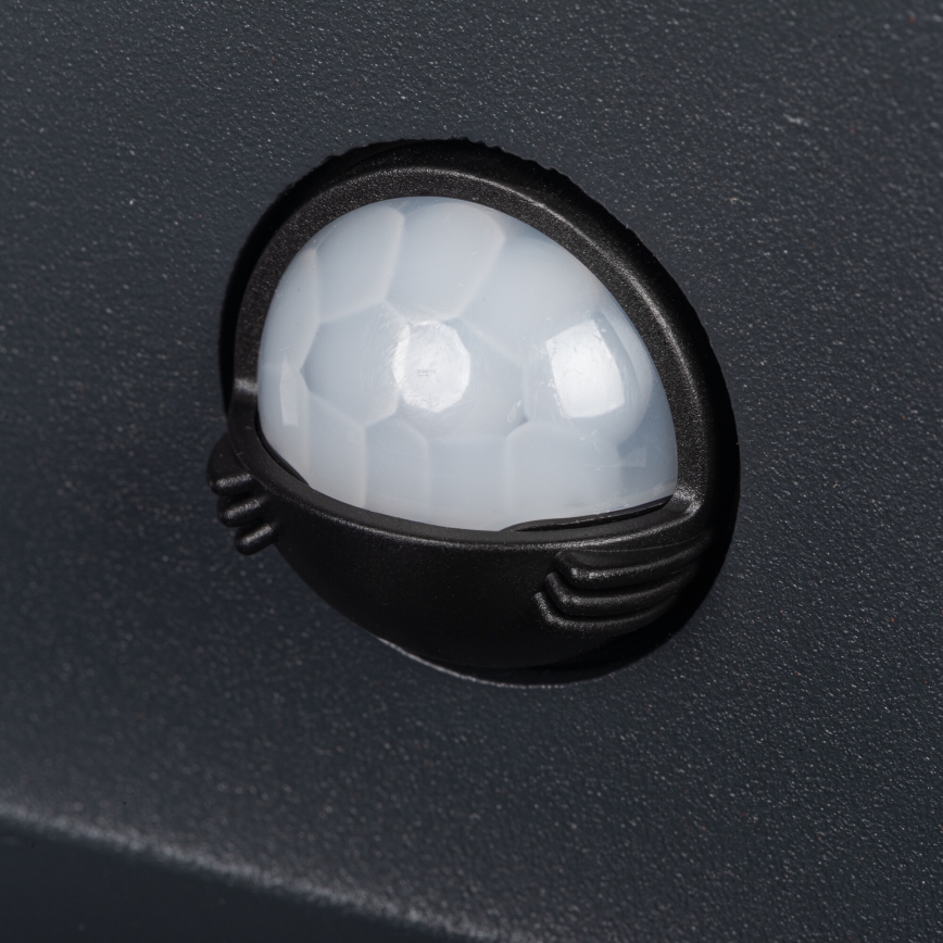 LED välisseinavalgusti anduriga REKA LED/7W/230V IP54 antratsiit ümmargune