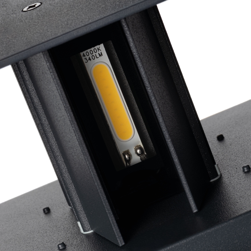 LED välisseinavalgusti anduriga REKA LED/7W/230V IP54 antratsiit ümmargune
