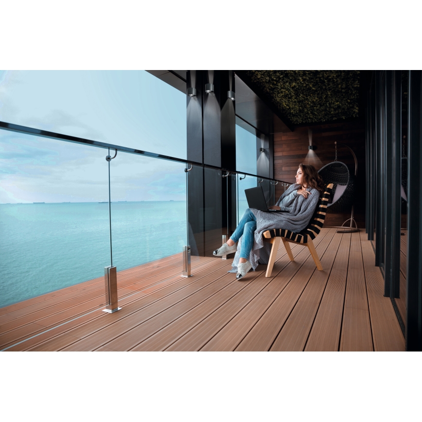 LED-välisseinavalgusti liikumis- ja hämarussensoriga REKA, 7 W, 230 V, IP54, antratsiitne, ümmargune