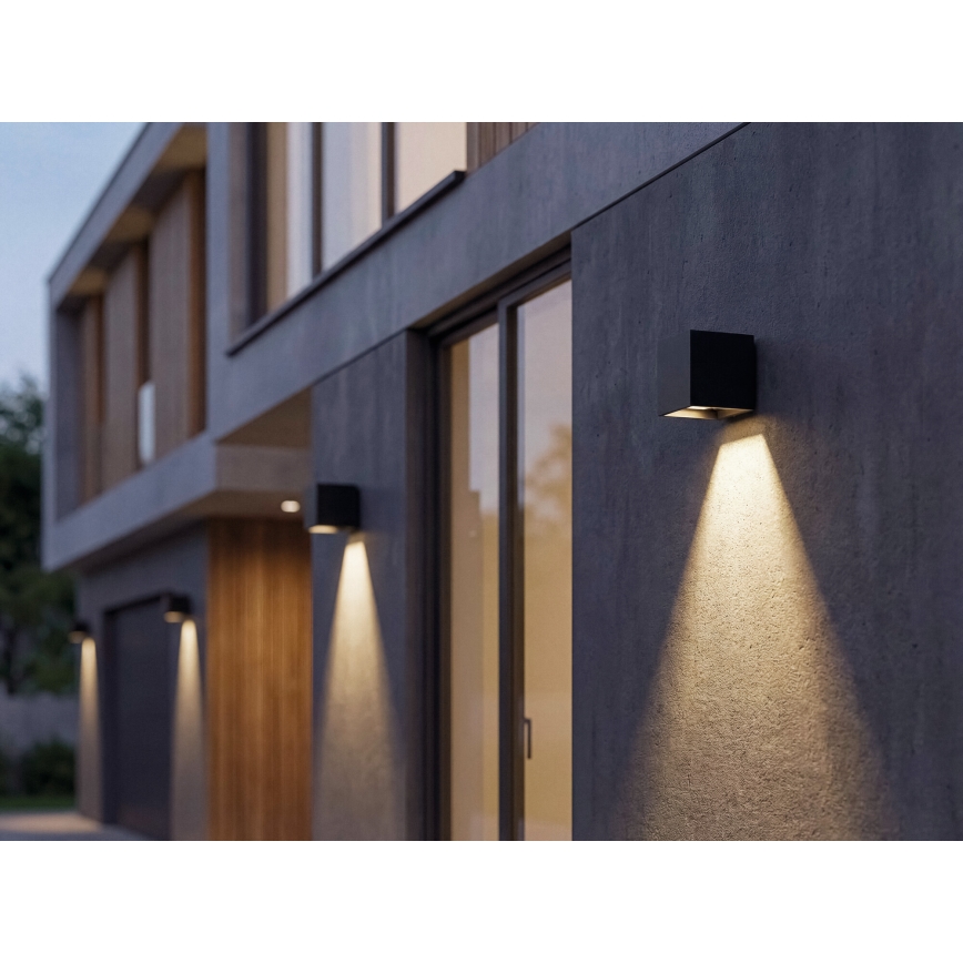 LED-päikesepaneeliga seinavalgusti anduriga REKA LED/6W/3,7V 1800 mAh 3000/4000/6500K IP65 must