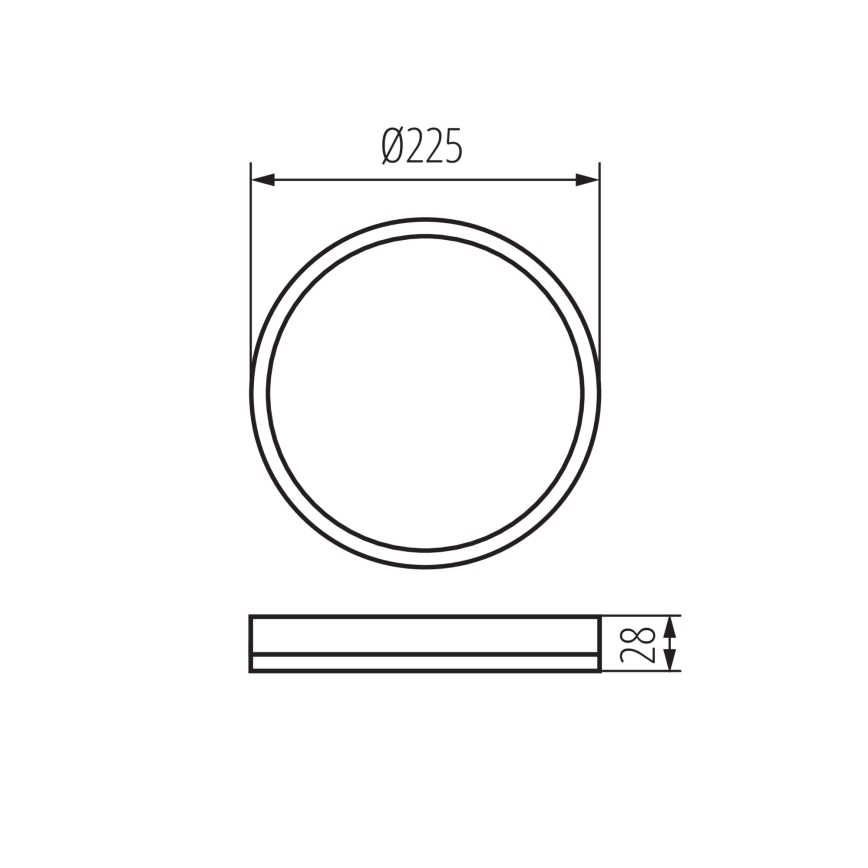 LED Laevalgusti vannituppa AZPO LED/11,8W/230V d. 22,5 cm IP54 must