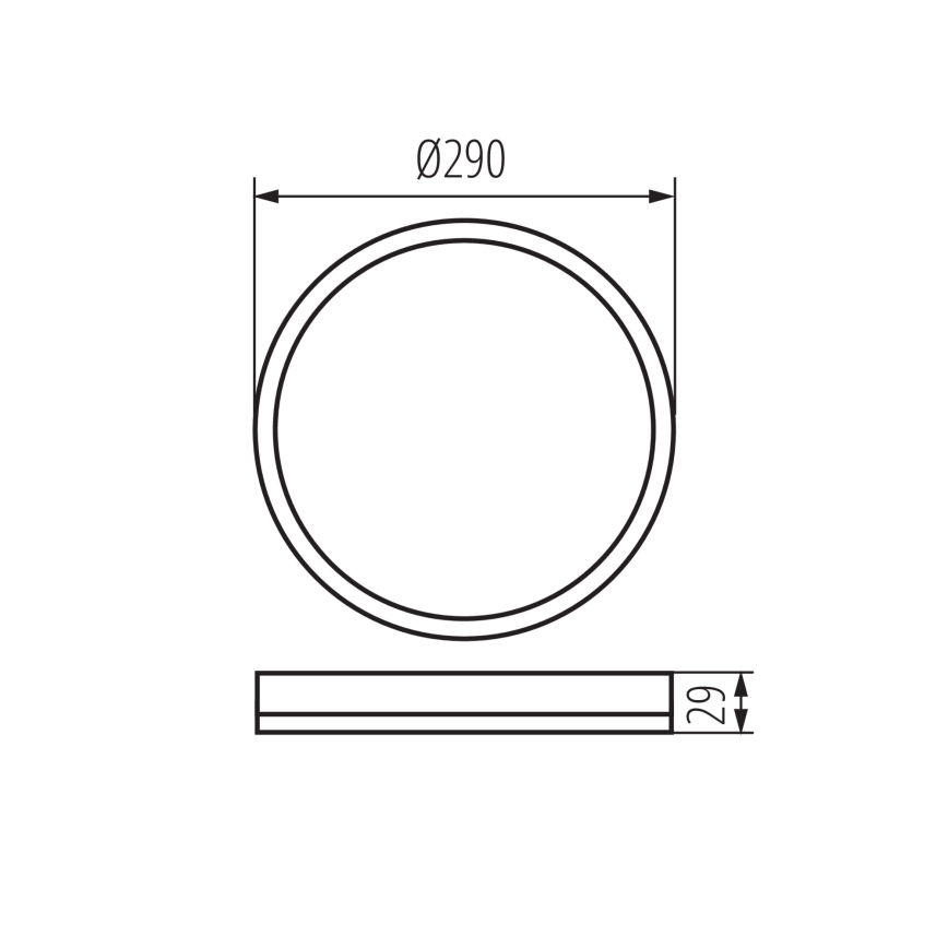 LED Laevalgusti vannituppa AZPO LED/18,5W/230V d. 29 cm IP54 must
