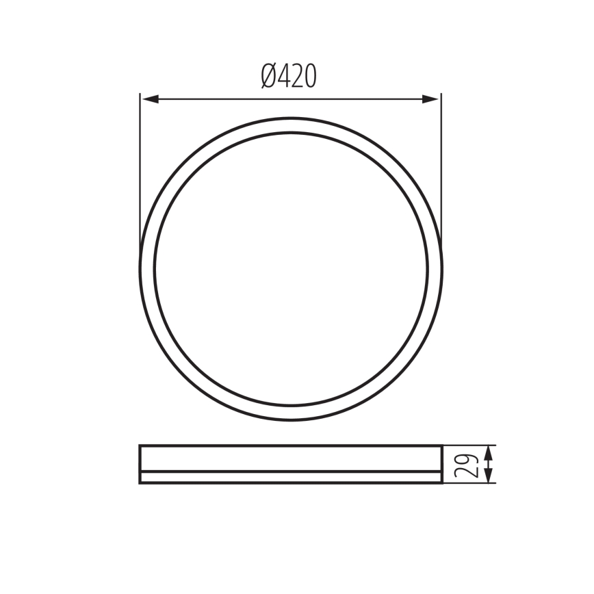 LED Laevalgusti vannituppa AZPO LED/22W/230V d. 42 cm IP54 must