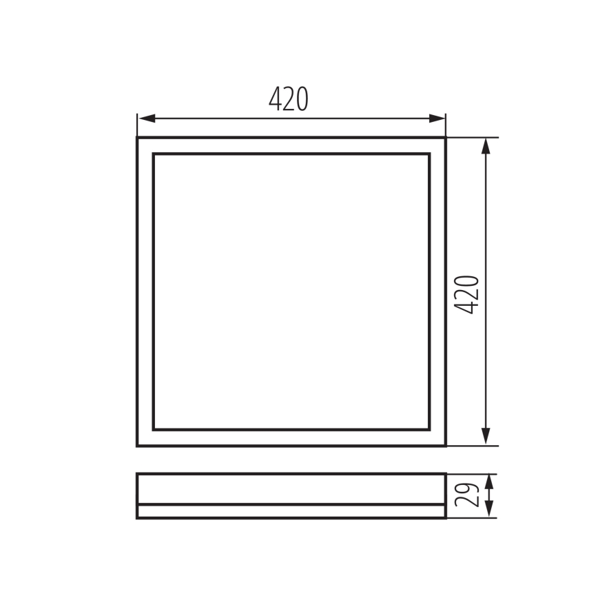 LED Laevalgusti vannituppa AZPO LED/22W/230V 42x42 cm IP54 must