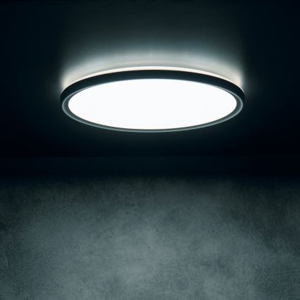LED laelamp AZPO LED/18,5W/230V 3000/4000/6000K läbimõõt 29 cm IP54 must