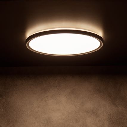 LED laevalgusti AZPO LED/22W/230V 3000/4000/6000K läbimõõt 42 cm IP54 must