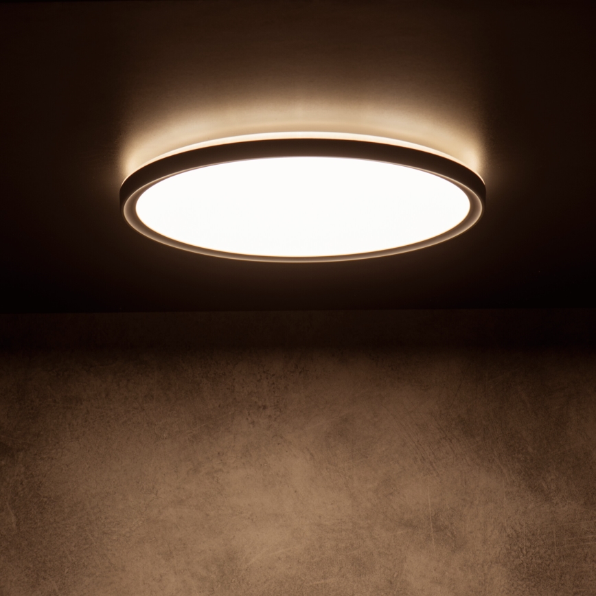 LED laevalgusti AZPO LED/22W/230V 3000/4000/6000K läbimõõt 42 cm IP54 must