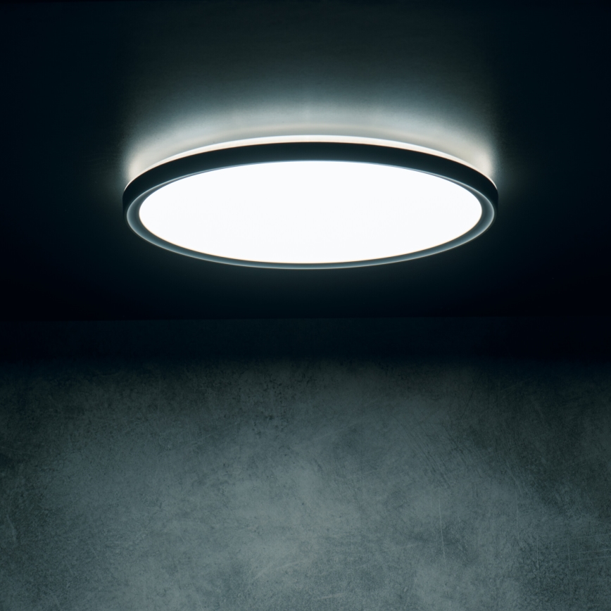 LED laevalgusti AZPO LED/22W/230V 3000/4000/6000K läbimõõt 42 cm IP54 must