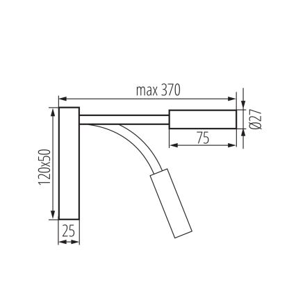 Painduv LED-laualamp TONIL LED/3,3W/230V must/kuldne
