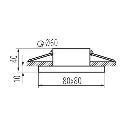 Kanlux 33120 - Süvistatav vannitoavalgusti FLINI 10W IP44 must