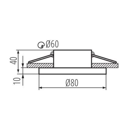 Kanlux 33122 - Süvistatav vannitoavalgusti FLINI 10W IP44 must