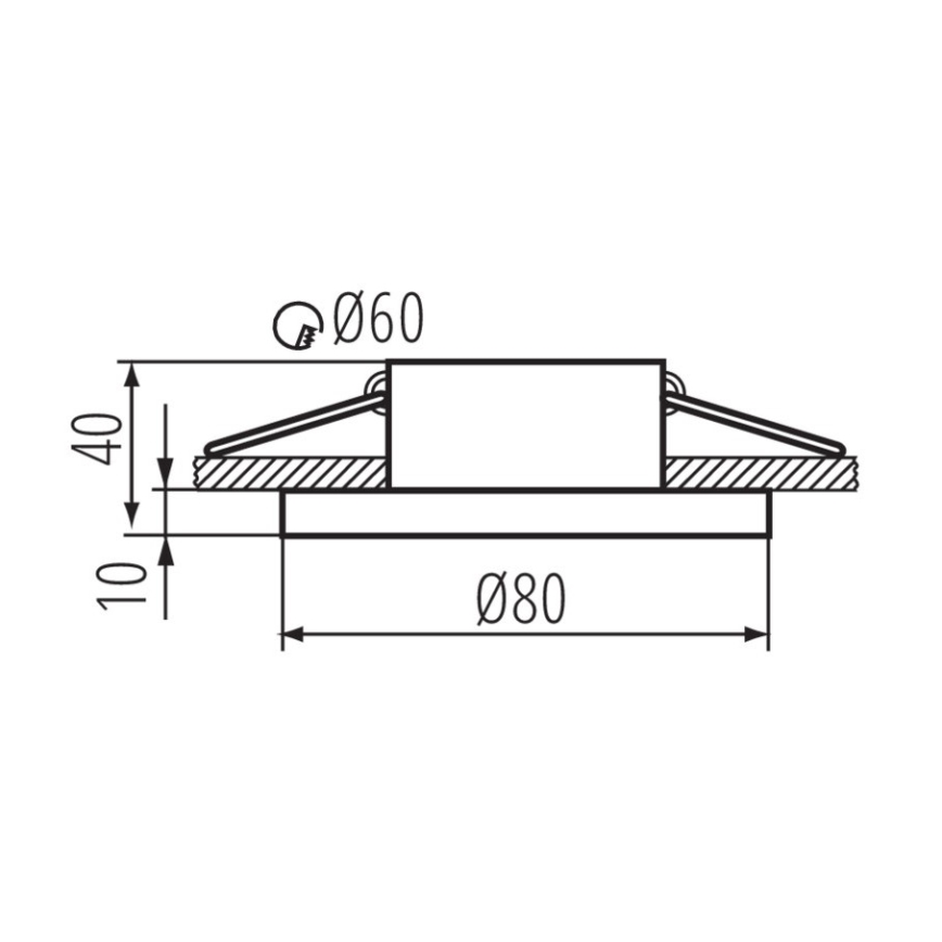Kanlux 33122 - Süvistatav vannitoavalgusti FLINI 10W IP44 must