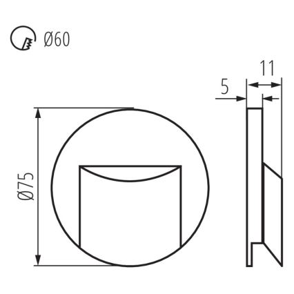 LED Trepivalgusti ERINUS LED/0,8W/12V 3000K valge