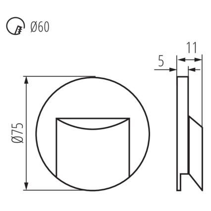 LED Trepivalgusti ERINUS LED/0,8W/12V 3000K must