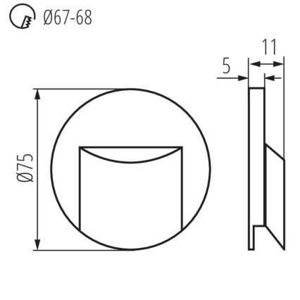 LED Trepivalgusti ERINUS LED/0,8W/12V 4000K must