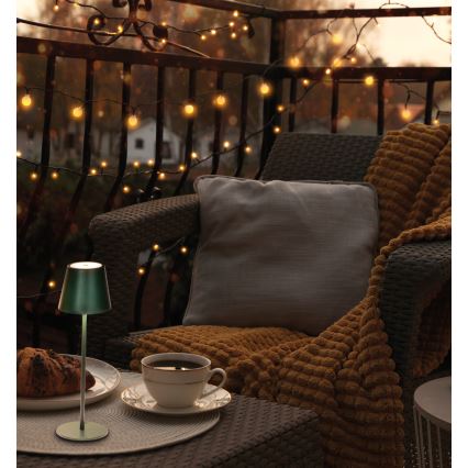 LED Hämardatav laetav laualamp INITA LED/1,2W/1800 mAh IP54 roheline