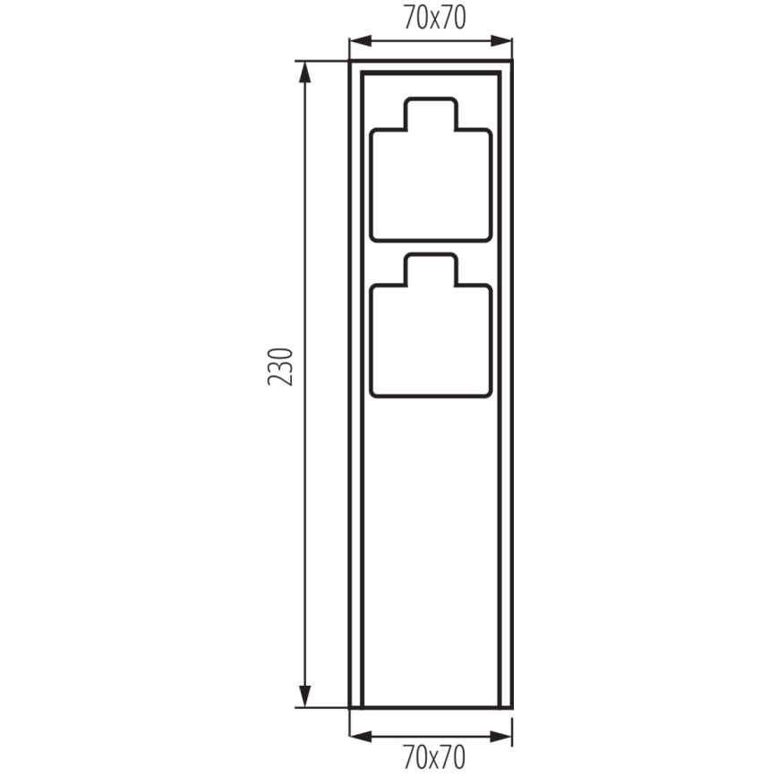 Väli pistikupesadega torn DASTO 2Z Type E 230V IP44 antratsiit