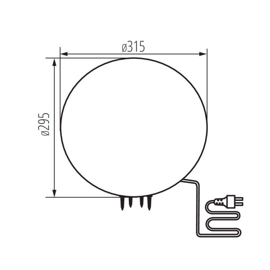 Välisvalgusti STONO 1xE27/15W/230V läbimõõt 31,5 cm IP65