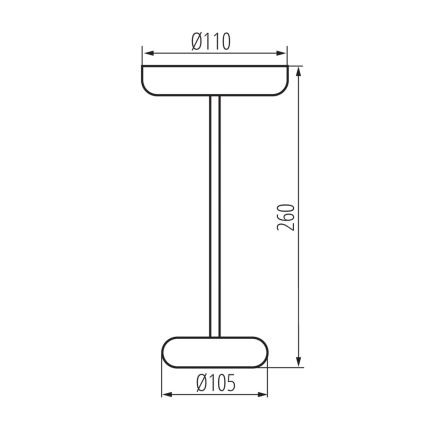 Kanlux 37311 - LED Hämardatav laetav lamp FLUXY LED/1,7W/1800 mAh IP44 must