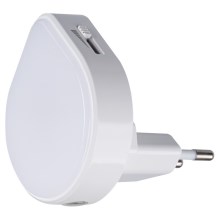 Kanlux 37396 - LED Hämardatav orientatsioon hele videvikuanduriga pistikupessa ULOV LED/0,5W/230V valge