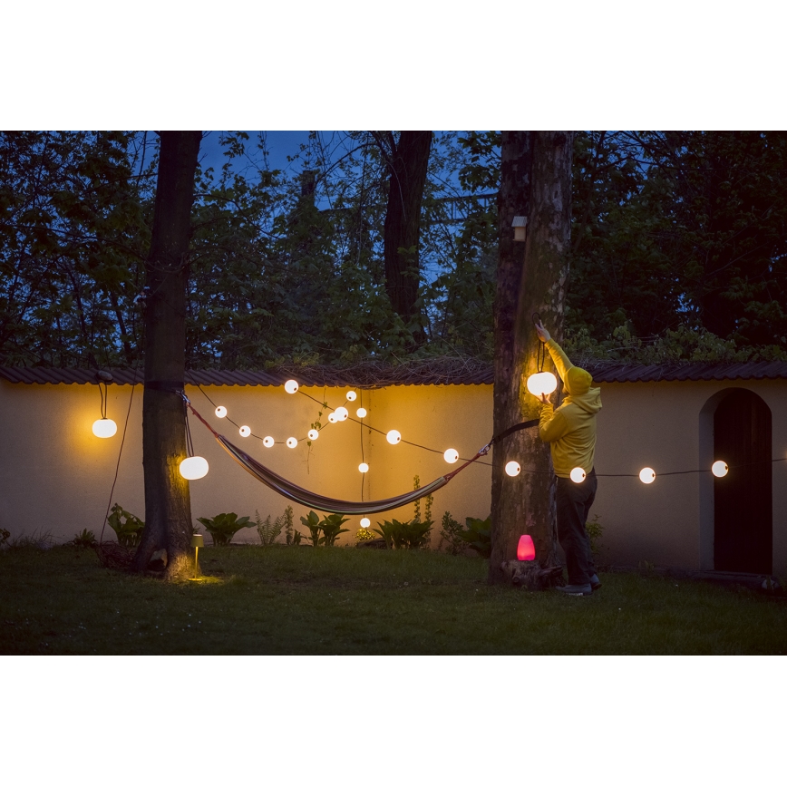 LED Väli dekoratiivne kett GARLAND STONO 10xLED/10W/230V 6m IP67
