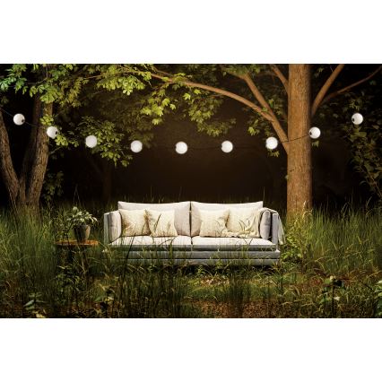 LED Väli dekoratiivne kett GARLAND STONO 10xLED/10W/230V 6m IP67