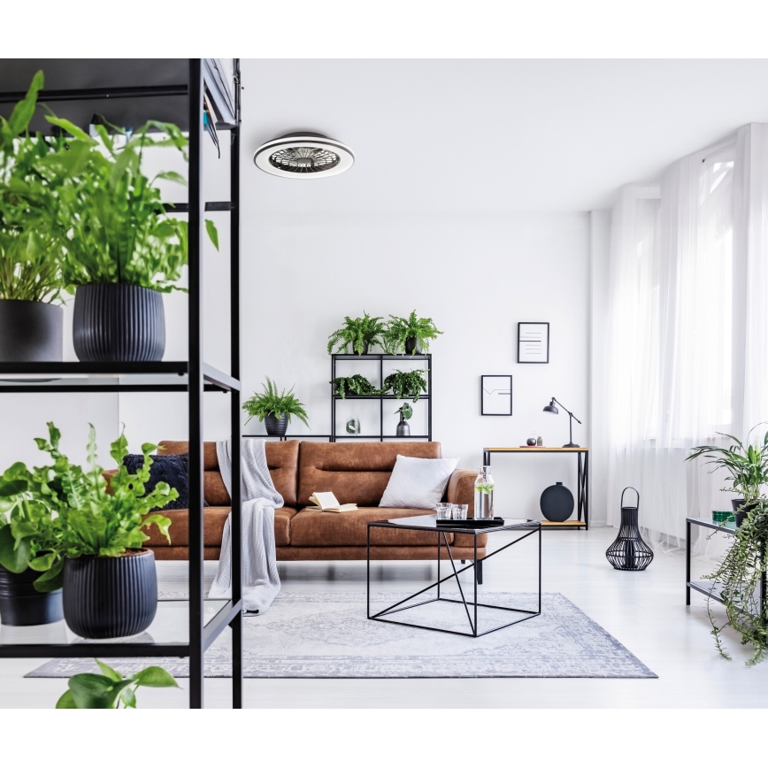 LED Hämardatav laeventilaator valgustiga PLAVE LED/48W/230V 3000/4000/6500K + kaugjuhtimispult