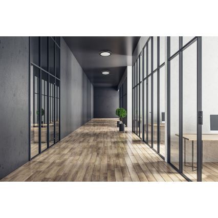 LEd Väli laevalgusti BENO E LED/12W/230V 3000/4000/6500K d. 20 cm IP65 must