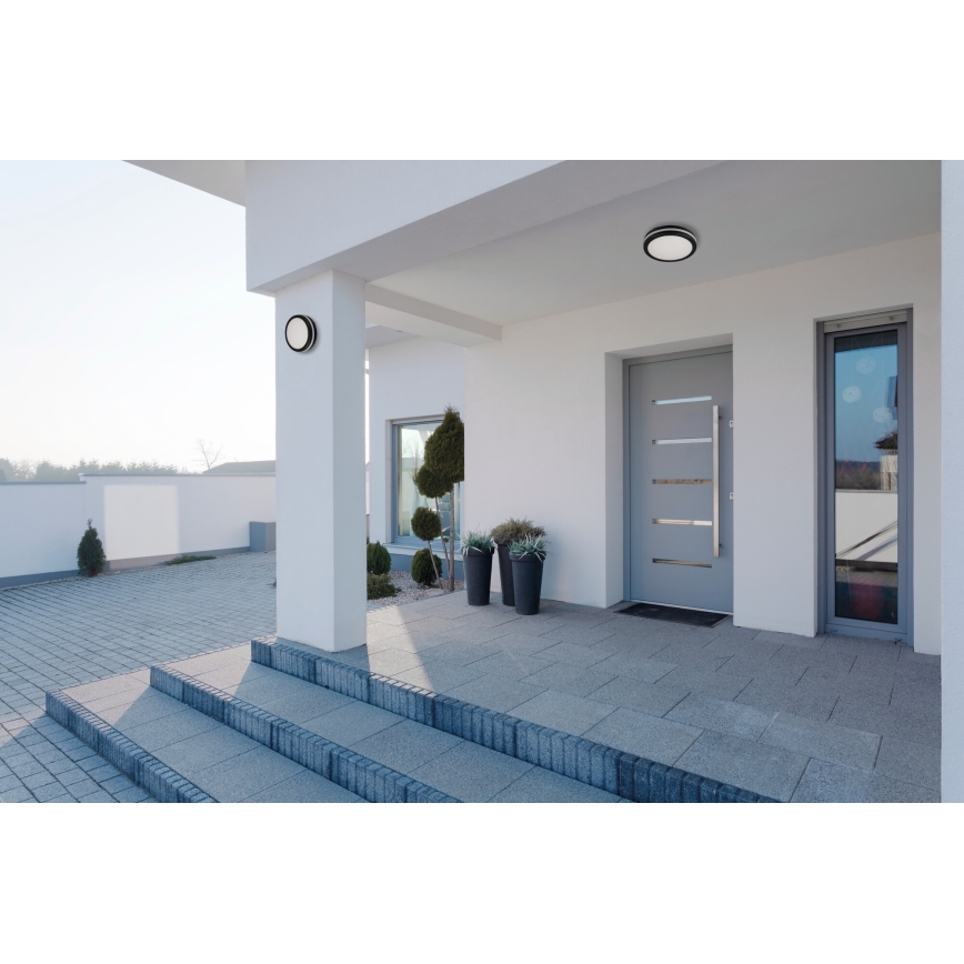 LEd Väli laevalgusti BENO E LED/12W/230V 3000/4000/6500K d. 20 cm IP65 must