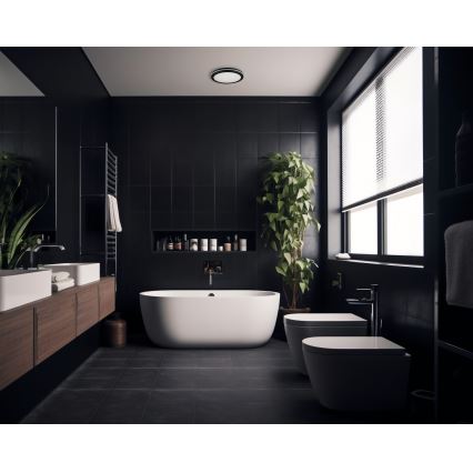 LEd Väli laevalgusti BENO E LED/12W/230V 3000/4000/6500K d. 20 cm IP65 must