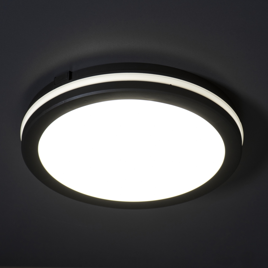 LEd Väli laevalgusti BENO E LED/12W/230V 3000/4000/6500K d. 20 cm IP65 must