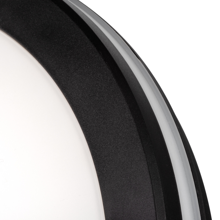 LEd Väli laevalgusti BENO E LED/12W/230V 3000/4000/6500K d. 20 cm IP65 must